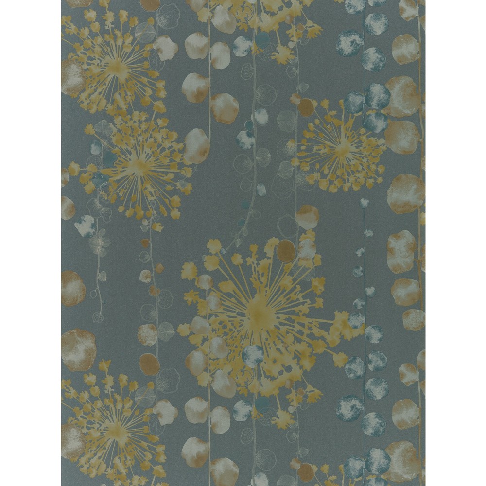 Moku Wallpaper 111650 by Harlequin in Graphite Mustard Yellow